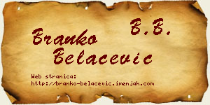 Branko Belaćević vizit kartica